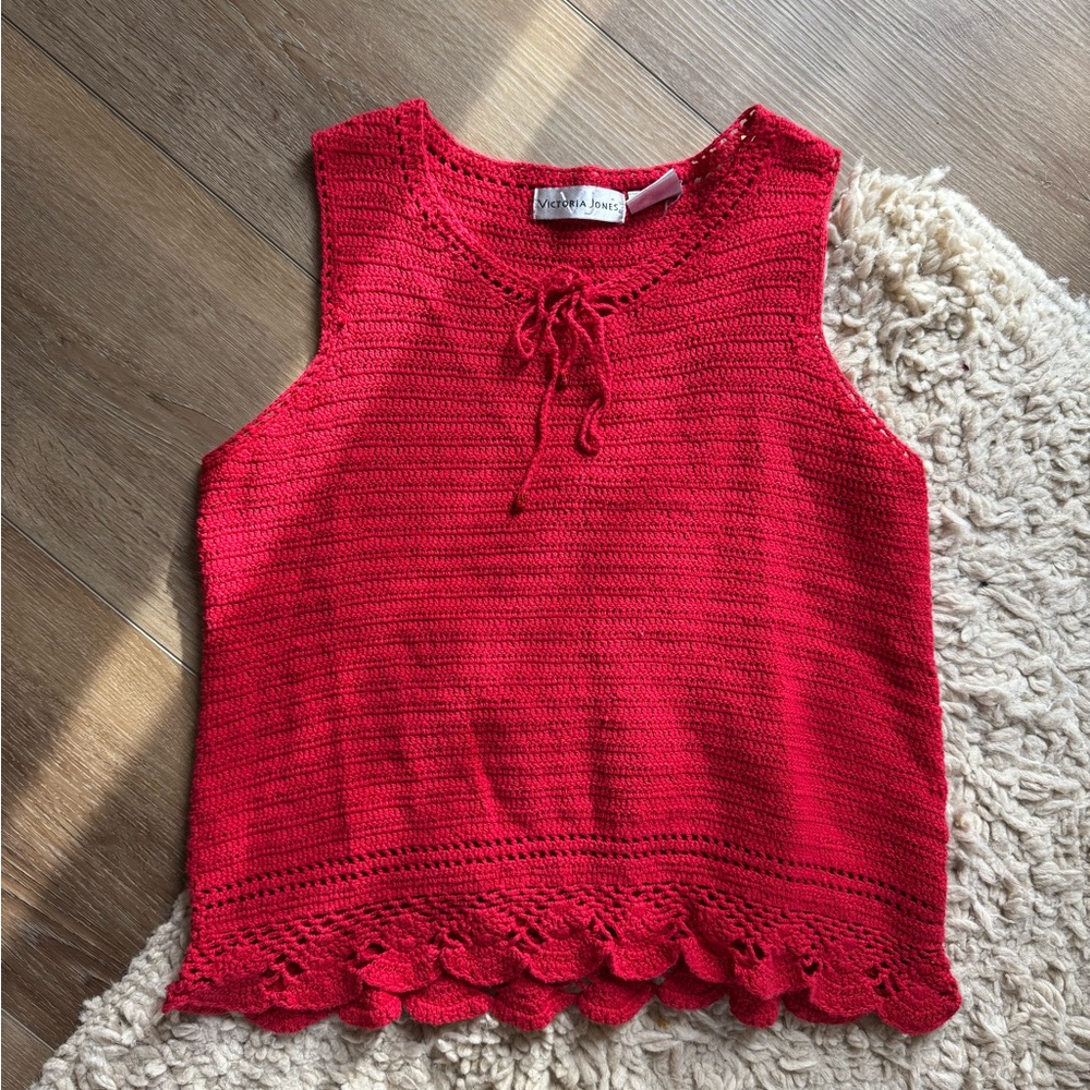 Red crochet top